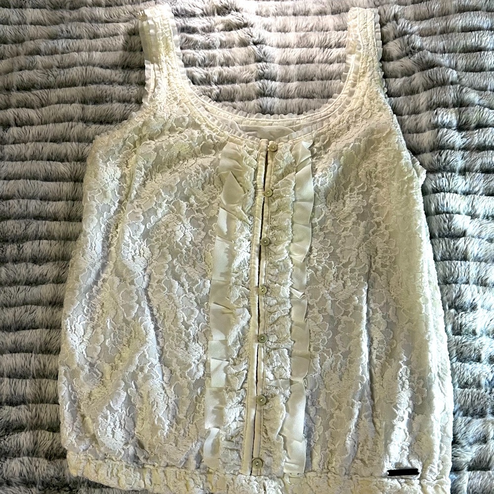 Abercrombie and Fitch Ruffle Blouse Sz Med